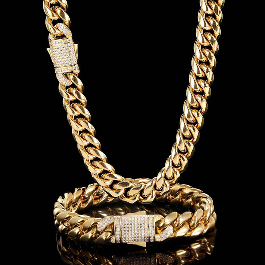 Kindlesa 10 mm  Miami Cuban Chain Set