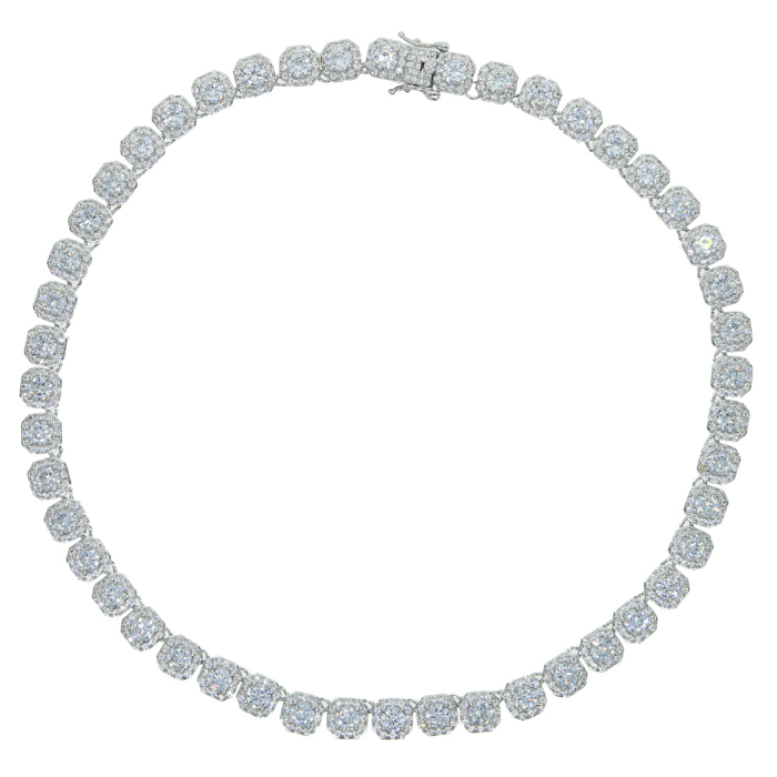 ICERIME 8mm Rock Sugar Zircon Cuban Chain