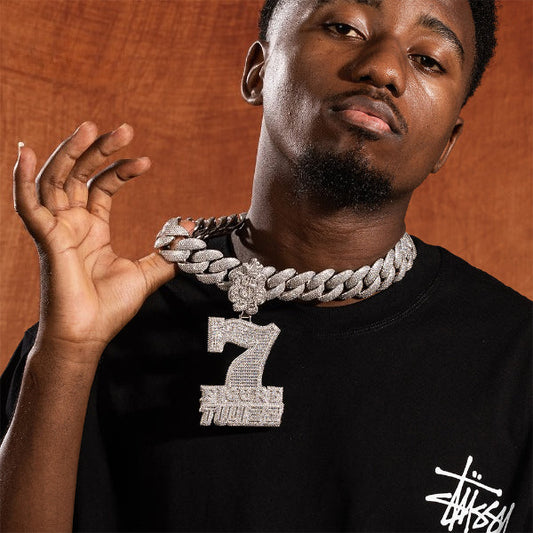 ICERIME number 7 letter pendant