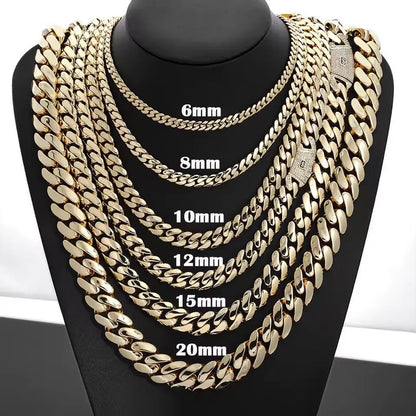 6-14mm 14K Gold Crypto Cuban Chain