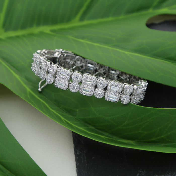 ICERIME 9mm Double Row Zircon Bracelet