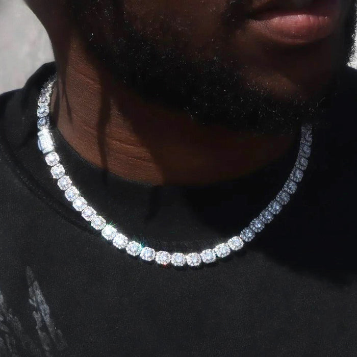 ICERIME 8mm Rock Sugar Zircon Cuban Chain