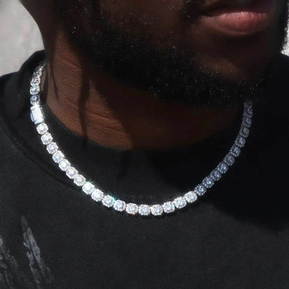 ICERIME 8mm Rock Sugar Zircon Cuban Chain