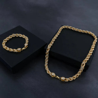 KINDLESA 9mm Iced Rope Bracelet & Chain Bundle (no reviews yet)