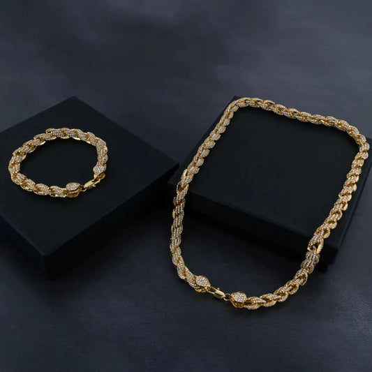 KINDLESA 9mm Iced Rope Bracelet & Chain Bundle (no reviews yet)