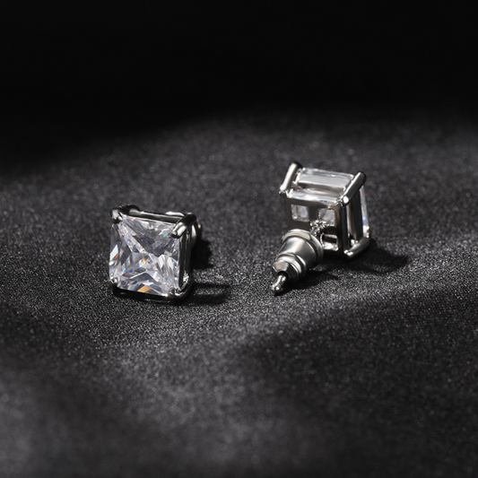 Classic copper zircon stud earrings