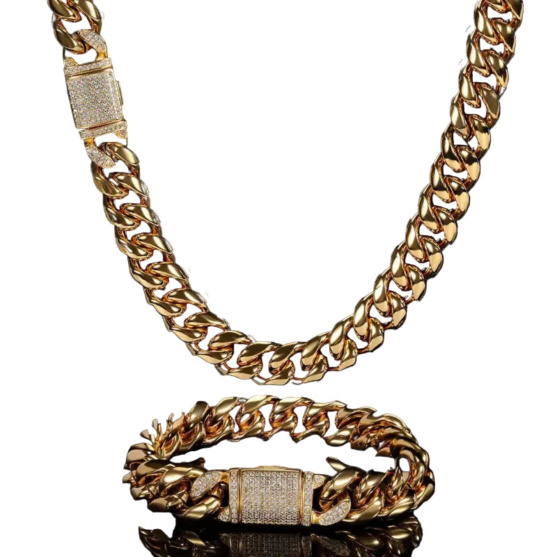 ICERIME 12mm Ice Rime Miami Cuban Chain