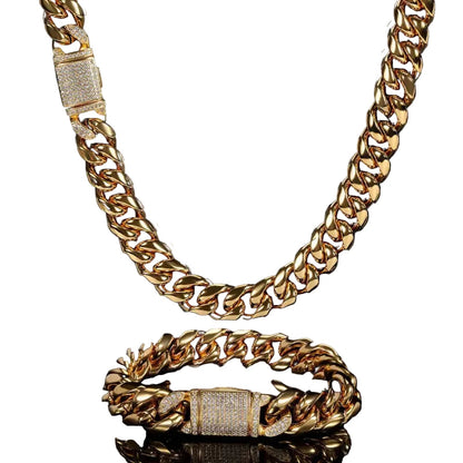 ICERIME 12mm Ice Rime Miami Cuban Chain