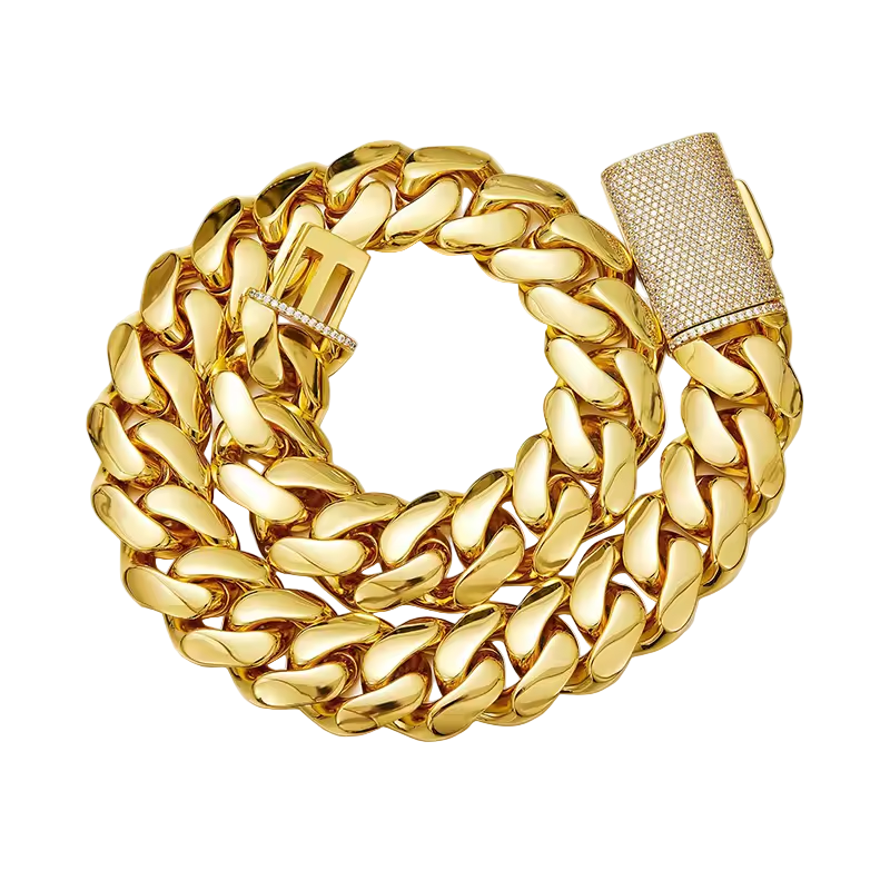 12mm 14k Cuban chain necklace