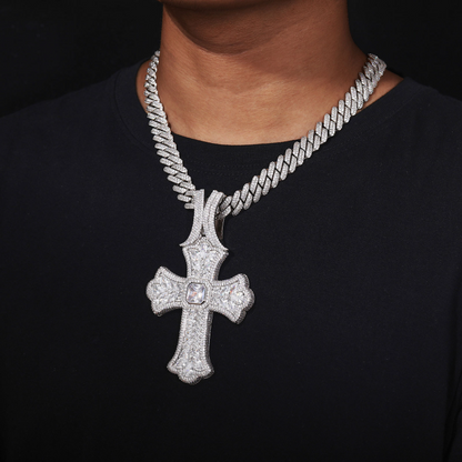 ICERIME   925 Sterling Silver Cross Pendant: Thin Religious Crucifix