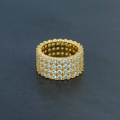 ICERIME Four Row Solitaire Ring
