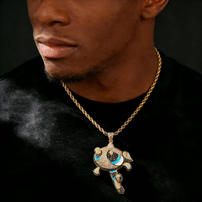 ICERIME cartoon solid pendant slightly inlaid with zircon