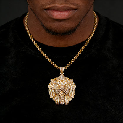 ICERIME lion head pendant necklace